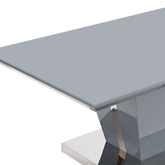 Memphis High Gloss Coffee Table In Grey With Glass Top_8