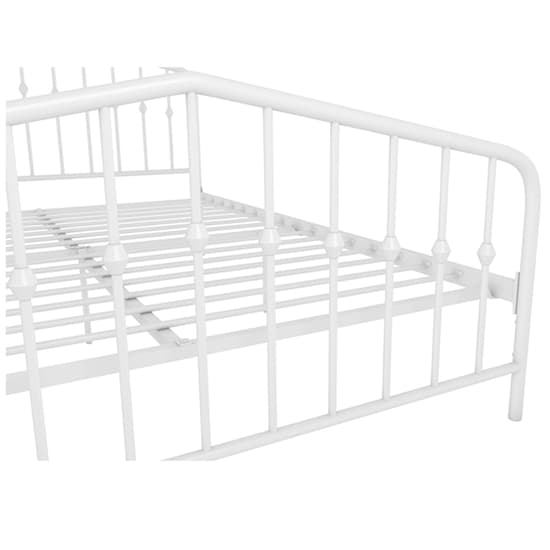 Brunswick Metal King Size Bed In White Furniture in Fashion