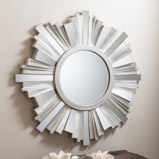 Barnveld Wall Mirror 3D Starburst In Silver With Mirrored Panels_1