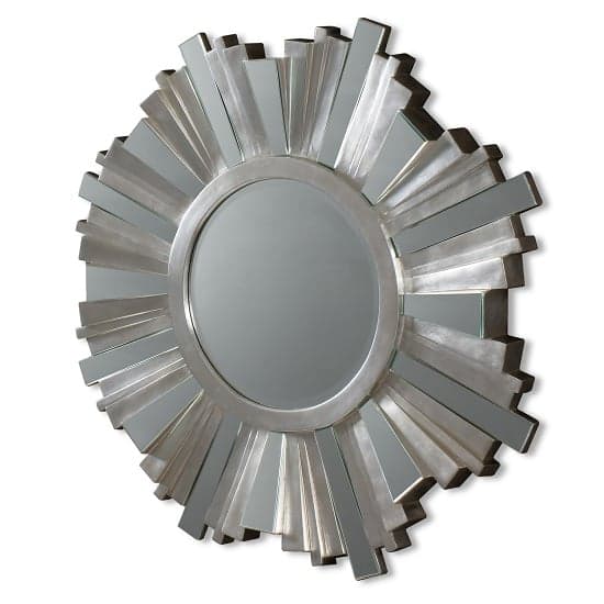 Barnveld Wall Mirror 3D Starburst In Silver With Mirrored Panels_3