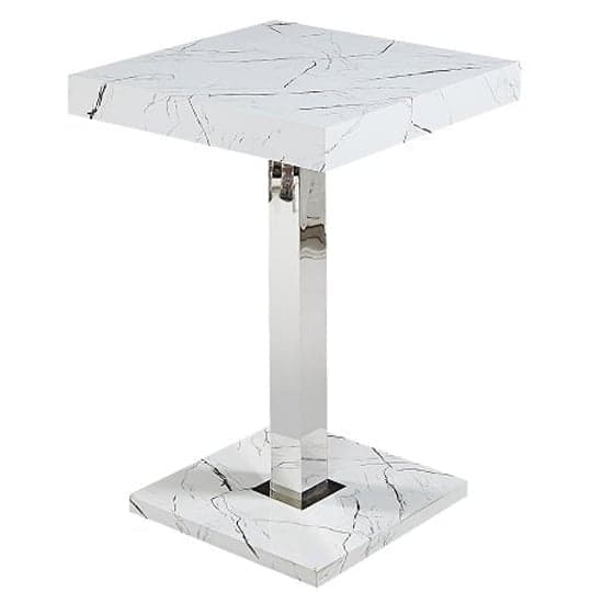 Topaz High Gloss Bar Table Square In Vida Marble Effect_2