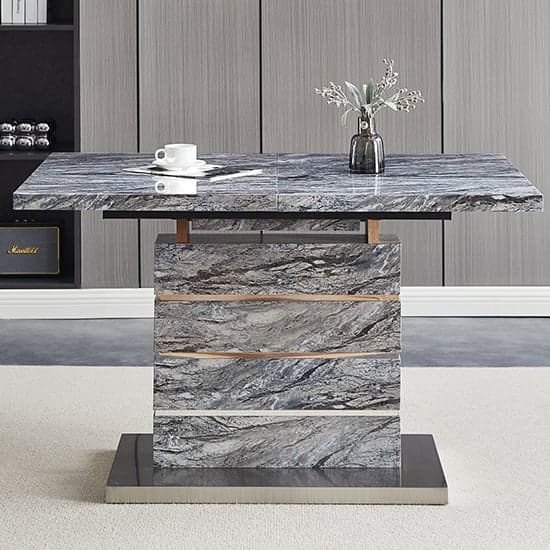 Parini Extendable Dining Table Small In Melange Marble Effect_3