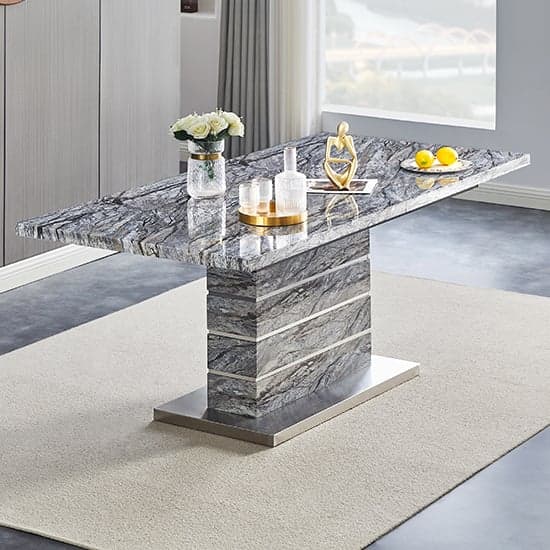Parini Extendable Dining Table Small In Melange Marble Effect