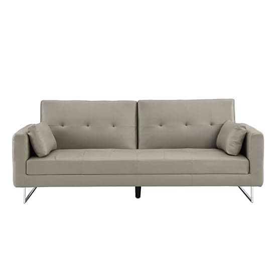 Paris Faux Leather 3 Seater Sofa Bed In Grey_1
