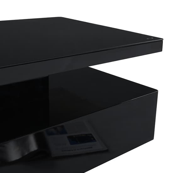 Quinton Glass Top High Gloss Coffee Table In Black With LED_11