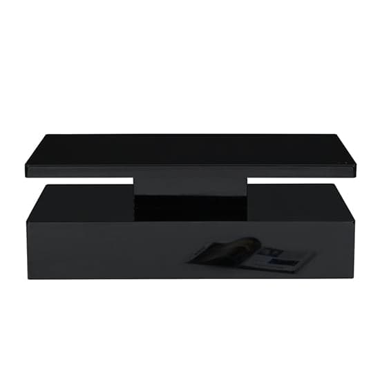 Quinton Glass Top High Gloss Coffee Table In Black With LED_9