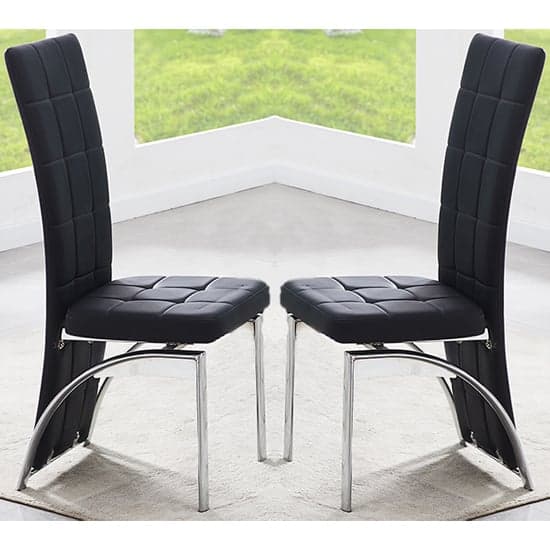 Ravenna Black Faux Leather Dining Chairs In Pair_1