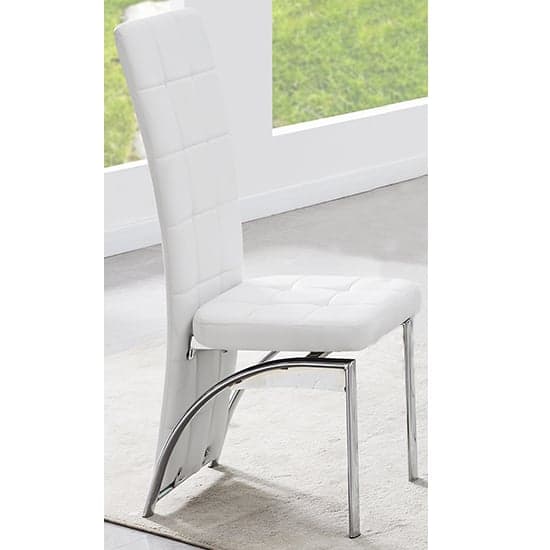 Ravenna White Faux Leather Dining Chairs In Pair_2