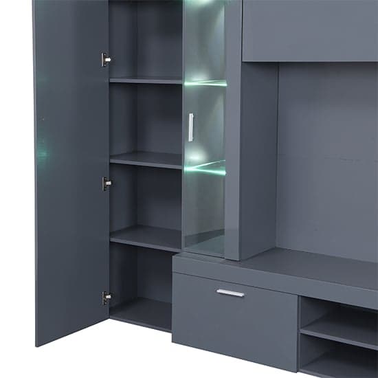 Roma Entertainment Unit Grey With High Gloss Fronts And LED_10