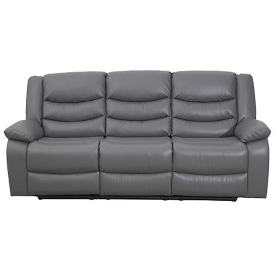 Sorreno Bonded Leather Recliner 3 Seater Sofa In Dark Grey_6