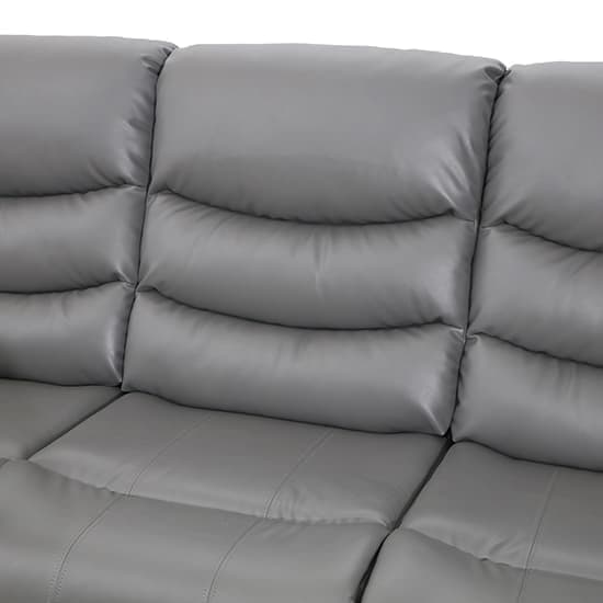 Sorreno Bonded Leather Recliner 3 Seater Sofa In Dark Grey_8