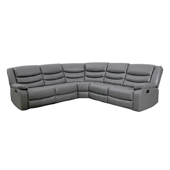 Sorreno Bonded Leather Recliner Corner Sofa In Dark Grey_4