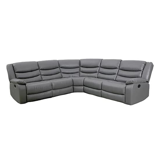 Sorreno Bonded Leather Recliner Corner Sofa In Dark Grey Furniture in