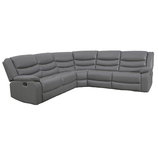 Sorreno Bonded Leather Recliner Corner Sofa In Dark Grey_5