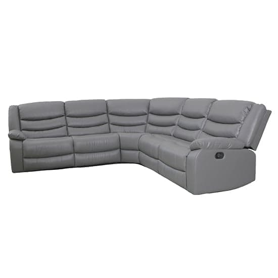 Sorreno Bonded Leather Recliner Corner Sofa In Dark Grey_6