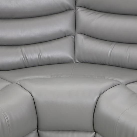Sorreno Bonded Leather Recliner Corner Sofa In Dark Grey_7