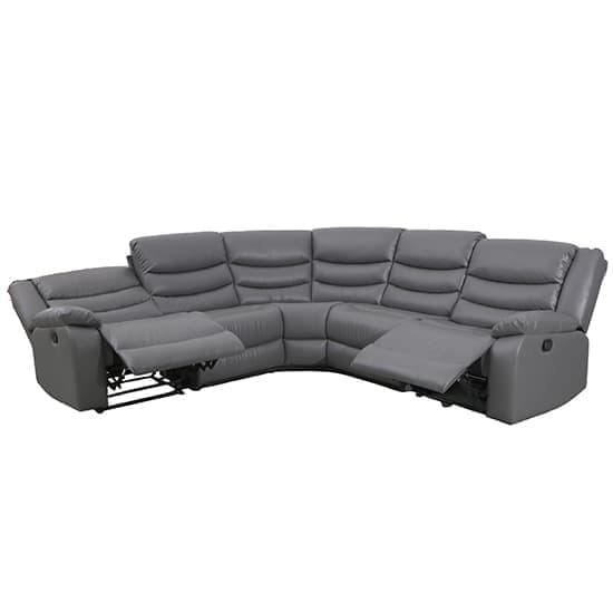Sorreno Bonded Leather Recliner Corner Sofa In Dark Grey_10