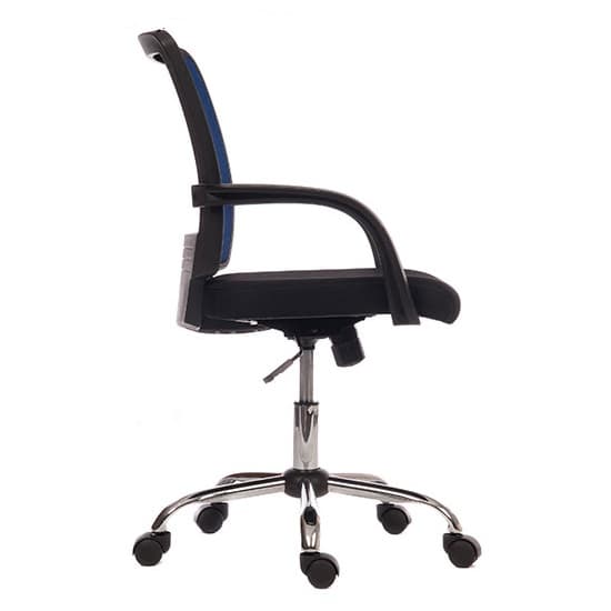 Fenton Home Office Chair in Black With Blue Mesh Back_2