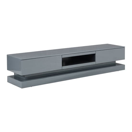 Score High Gloss TV Stand In Mid Grey And Multi LED Lighting_3