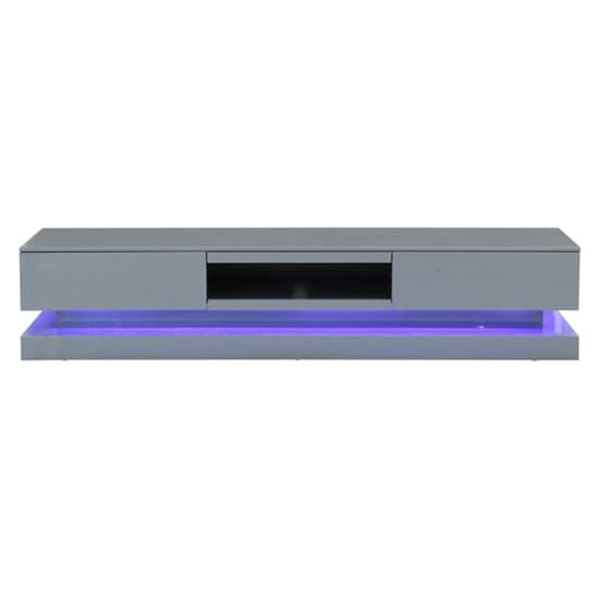 Score High Gloss TV Stand In Mid Grey And Multi LED Lighting_5