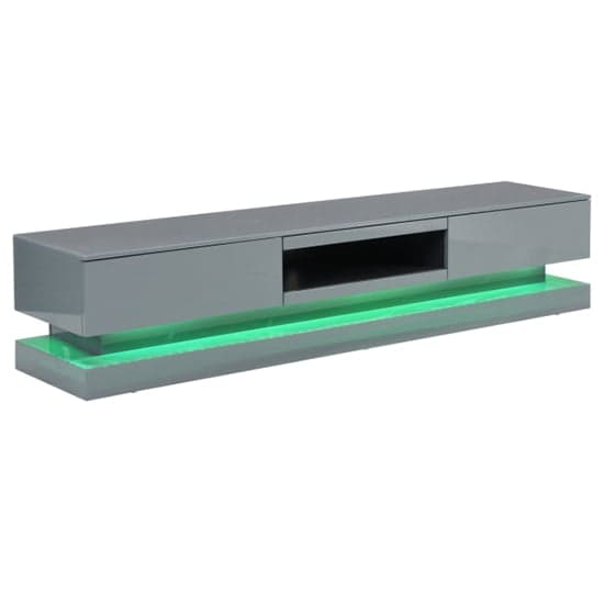 Score High Gloss TV Stand In Mid Grey And Multi LED Lighting_10