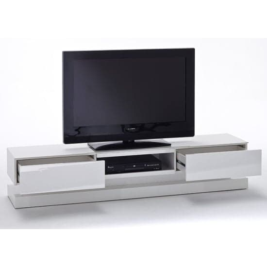 Step High Gloss TV Stand In White With Multi LED Lighting_2