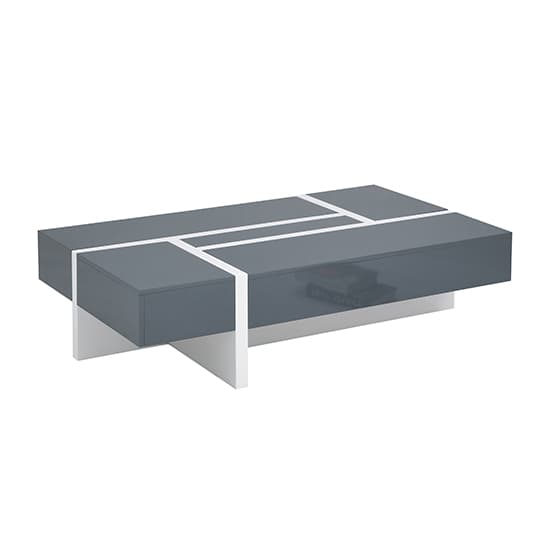 Storm High Gloss Storage Coffee Table In Grey And White Furniture in
