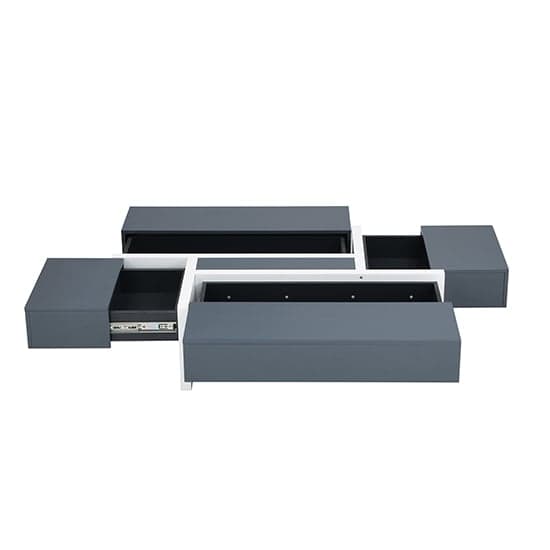 Storm High Gloss Storage Coffee Table In Grey And White Furniture in Fashion