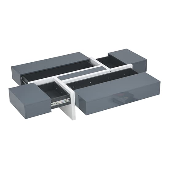 Storm High Gloss Storage Coffee Table In Grey And White Furniture in