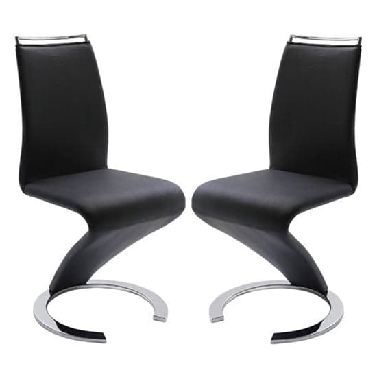 Summer Z Black Faux Leather Dining Chairs In Pair_1
