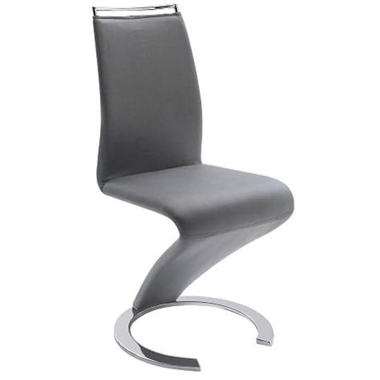 Summer Z Grey Faux Leather Dining Chairs In Pair_2