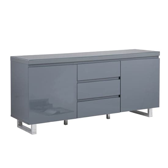 Sydney Large High Gloss Sideboard With 2 Door 3 Drawer In Grey_3