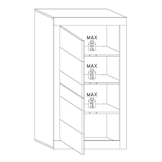 Taylor Display Cabinet In White High Gloss With 2 Doors And LED_4