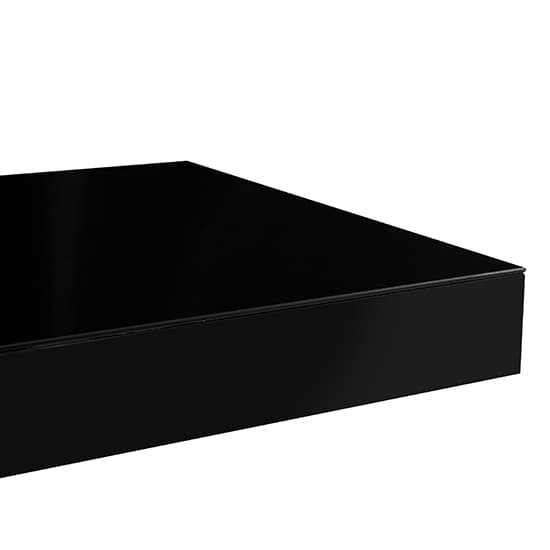 Vienna High Gloss Bar Table Rectangular Glass Top In Black Furniture
