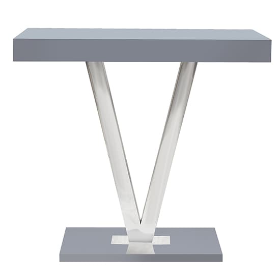 Vienna High Gloss Bar Table Rectangular Glass Top In Grey_3