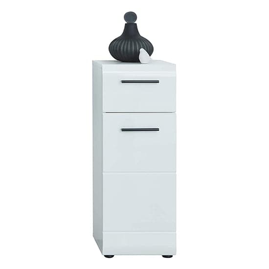 Zenith Floor Storage Cabinet In White With Gloss Fronts_1