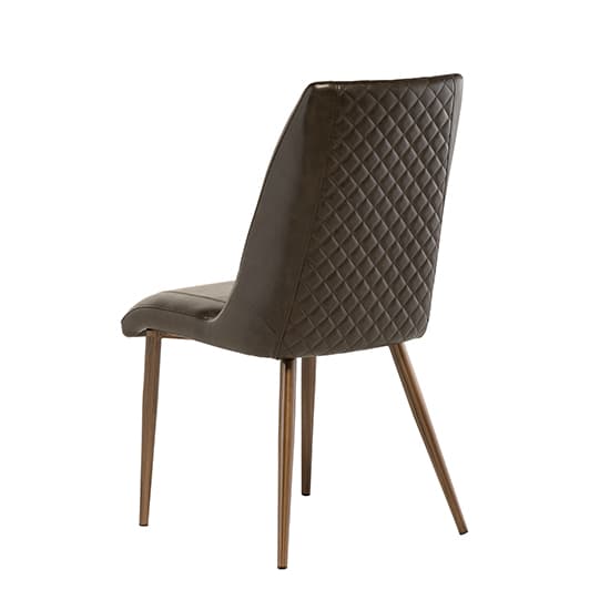 Aalya Faux Leather Dining Chair In Dark Brown_2