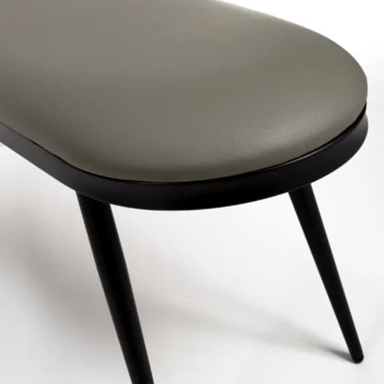 Aara Faux Leather Dining Bench In Truffle With Black Metal Legs_4
