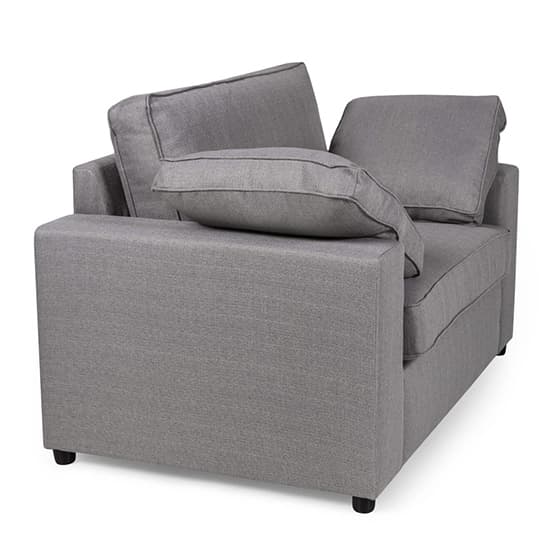 Aarna Fabric 1 Seater Sofa In Silver With Black Wooden Legs Furniture