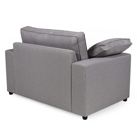 Aarna Fabric 1 Seater Sofa In Silver With Black Wooden Legs Furniture