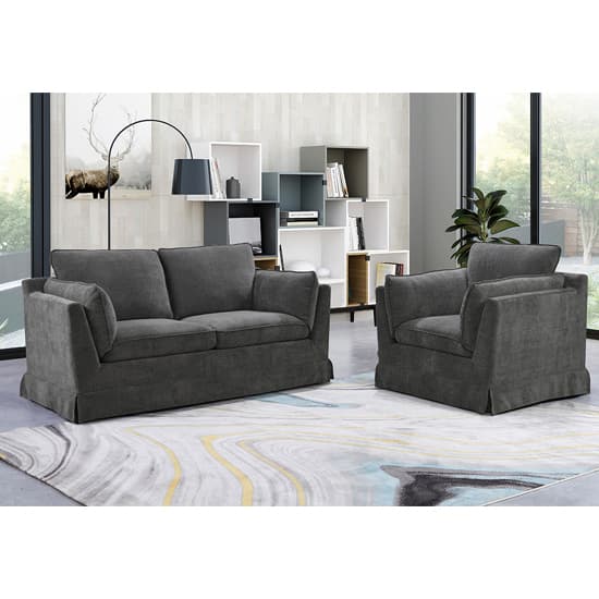 Aarna Fabric 2 Seater Sofa In Charcoal_3