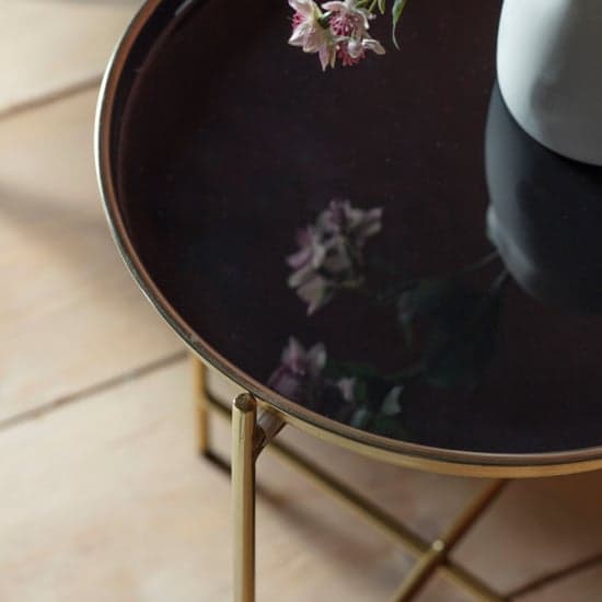 Abbeville Round Metal Side Table In Black And Gold_2