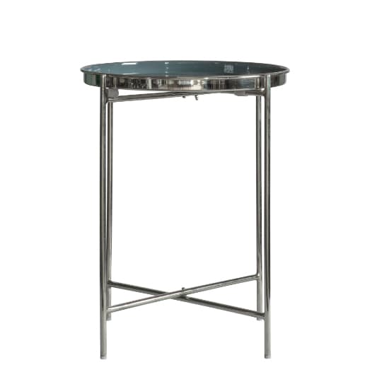 Abbeville Round Metal Side Table In Dark Grey And Silver_3