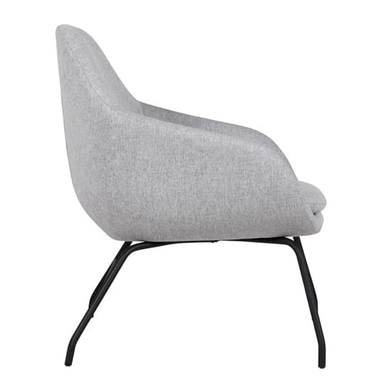 Abbie Fabric Bedroom Chair In Grey With Black Metal Legs_3