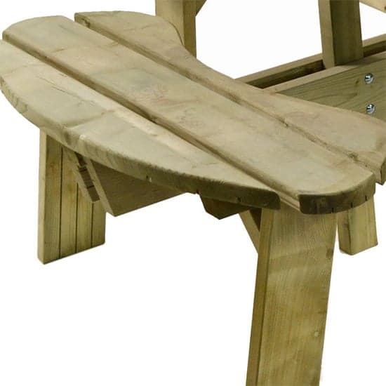 Abbie Scandinavian Pine Picnic Table Round With Benches_3