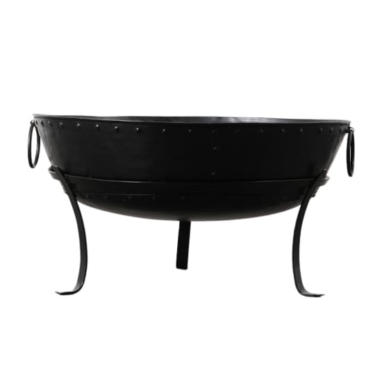 Abbots Round Traditional Style Metal Fire Pit In Black_2