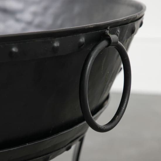 Abbots Round Traditional Style Metal Fire Pit In Black_3