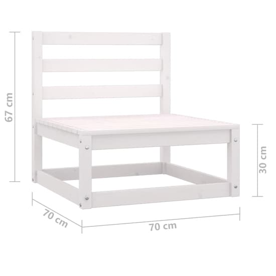 Abby Solid Pinewood 3 Piece Garden Lounge Set In White_8