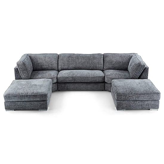 Abelina U Shaped Fabric Sofa In Grey_1