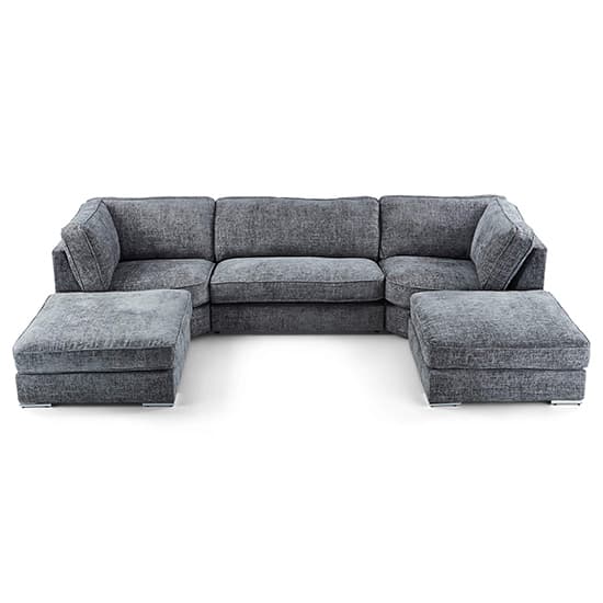 Abelina U Shaped Fabric Sofa In Grey Furniture in Fashion